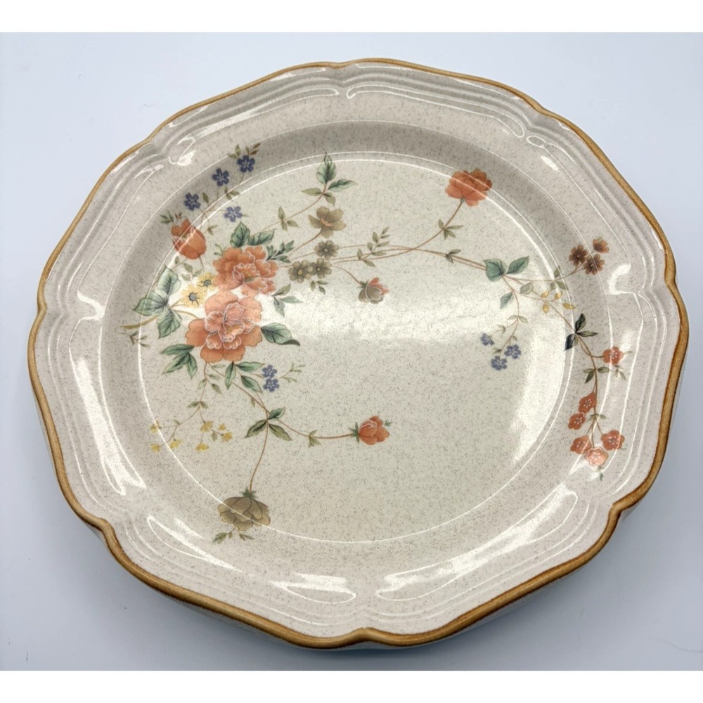 Set of 6 Mikasa Garden Club Dinner Plates 10.75" Silk Bouquet Stoneware Japan